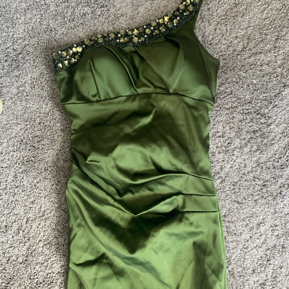 Betsy and Adam Green One Shoulder Dress- Size 4